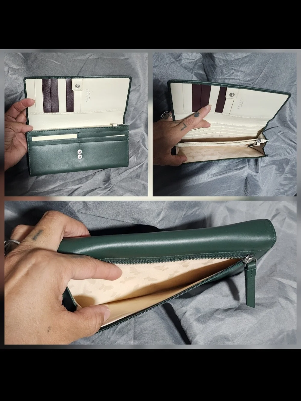 NWT Radley London The Fox And The Hound Dark Green Leather Wallet
